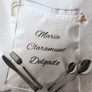 Saco con cubiertos personalizados