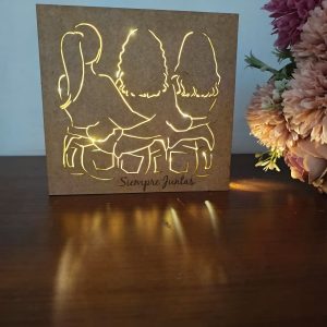 Cuadro madera con luz