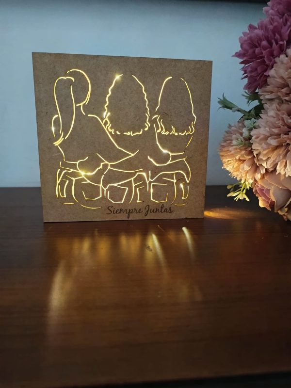 Cuadro madera con luz