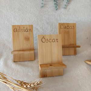 Soporte para Móvil de Bambú personalizado