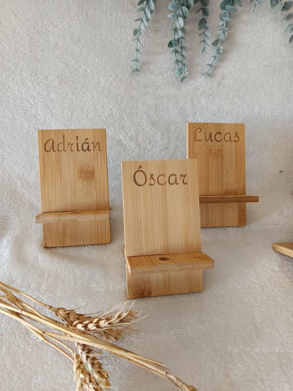 Soporte para Móvil de Bambú personalizado