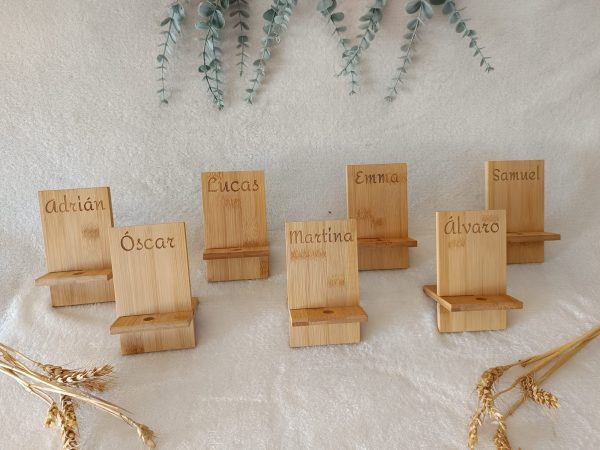 Soporte para Móvil de Bambú personalizado - Imagen 3