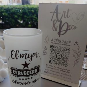 Jarra de cerveza personalizada de cristal esmerilado