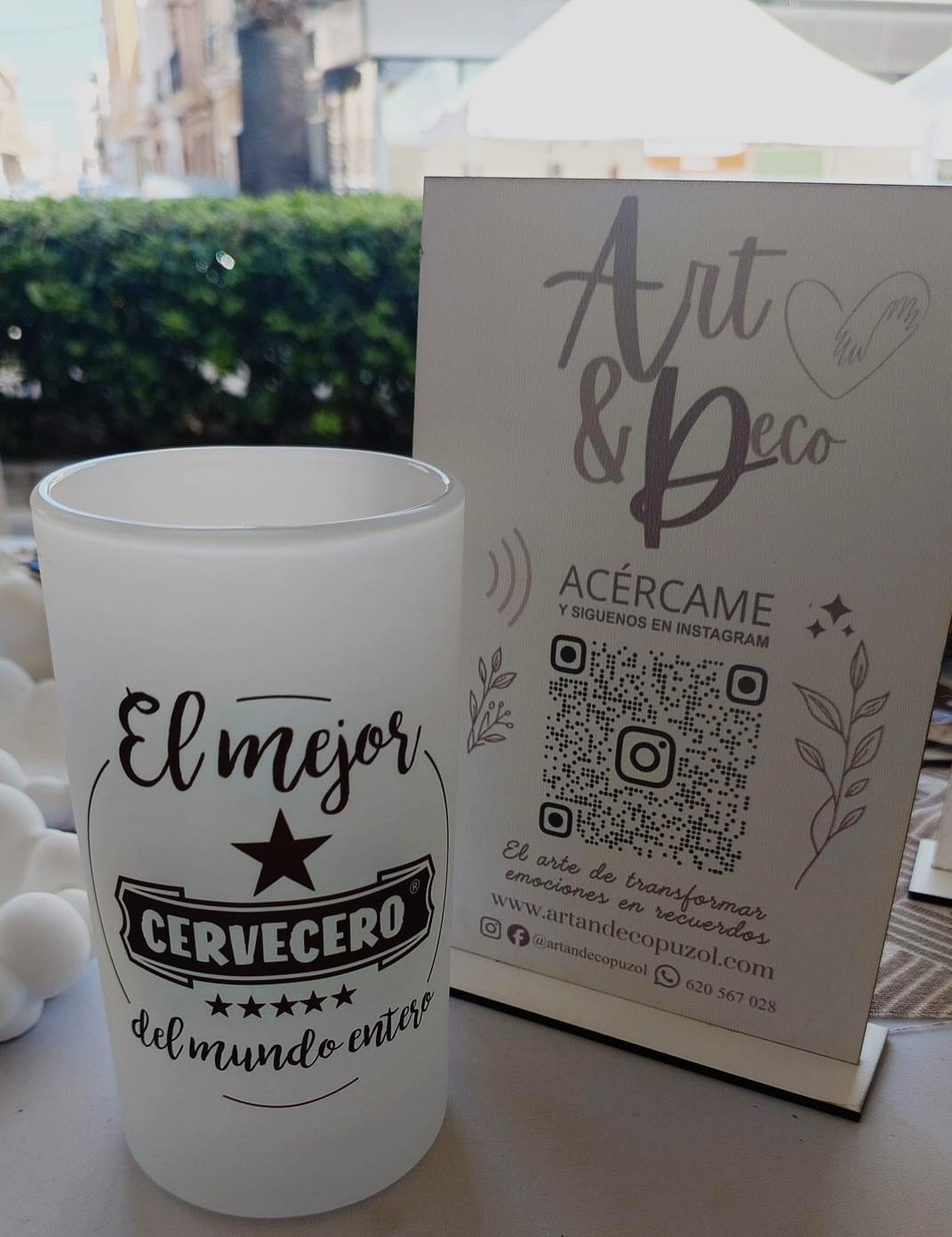 Jarra de cerveza personalizada de cristal esmerilado